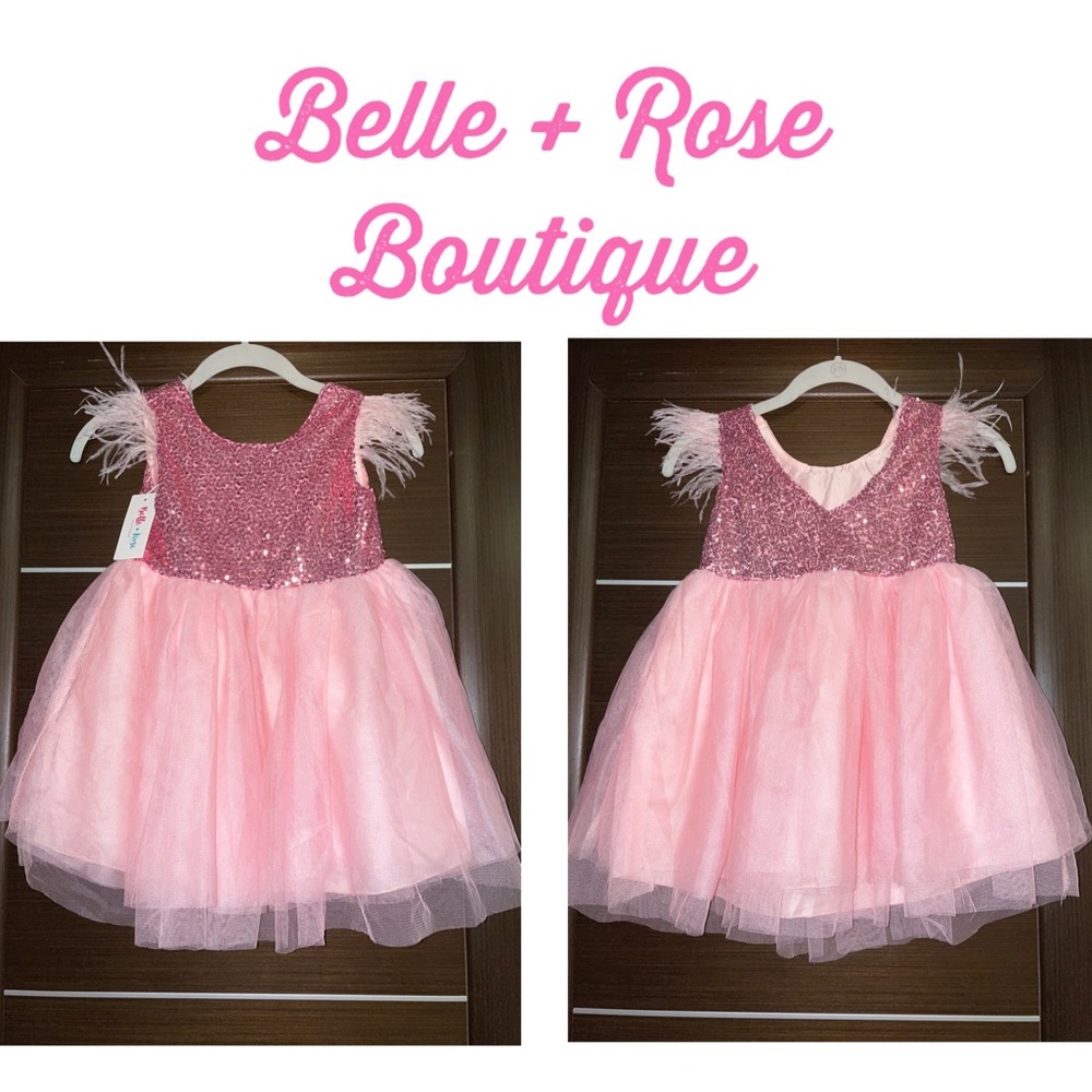 *NWT👗Belle+Rose Boutique Sequin Pink Dress 👗